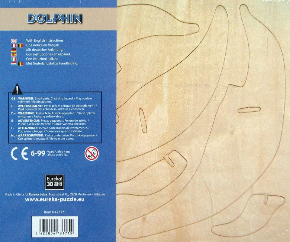 Rompecabezas de madera Gepetto - Delfín (Dolphin)
